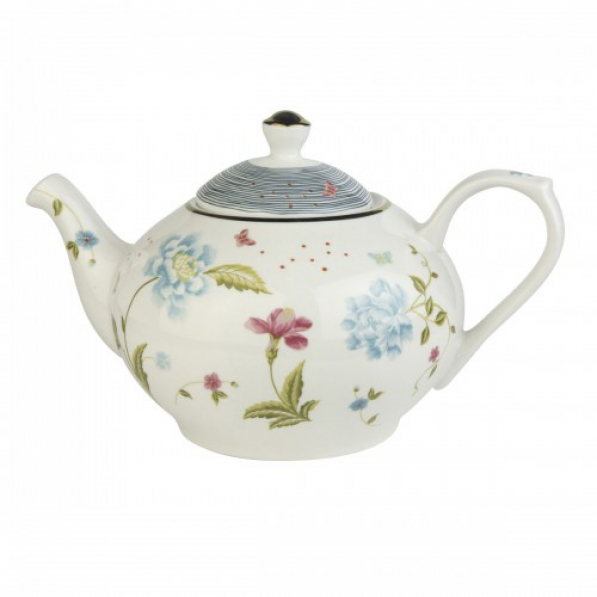 Dzbanek do herbaty i kawy porcelanowy LAURA ASHLEY ELVEDEN WHITE BIAŁY 1,2 l