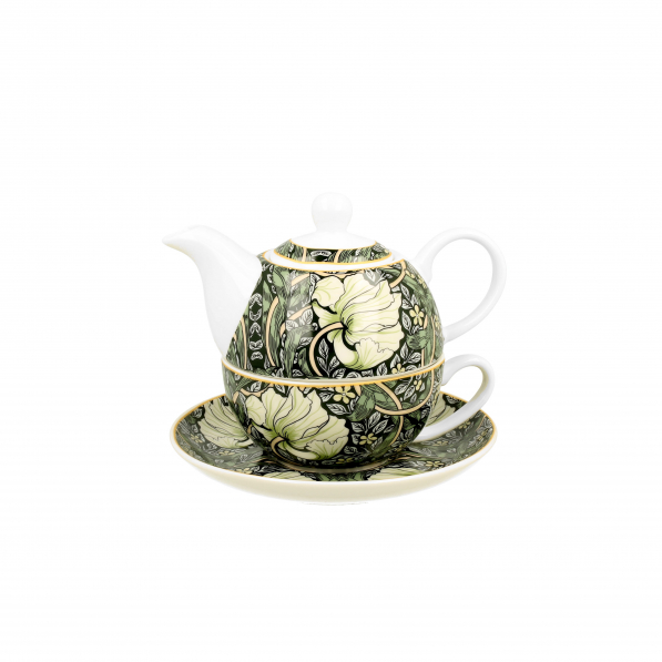Dzbanek do herbaty i kawy porcelanowy z filiżanką i spodkiem DUO ART GALLERY PIMPERNEL BY WILLIAM MORRIS 0,35 lvvv