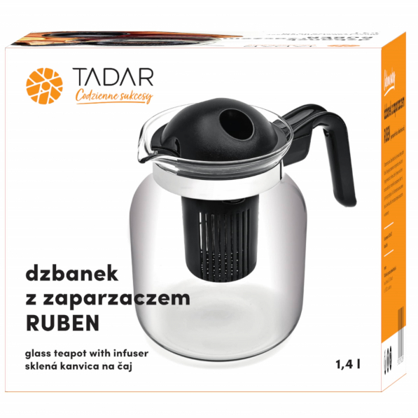 Dzbanek do herbaty szklany z zaparzaczem TADAR RUBEN 1,4 l