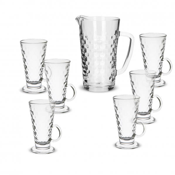 Dzbanek do wody i napojów szklany ze szklankami MIÓD 1 l