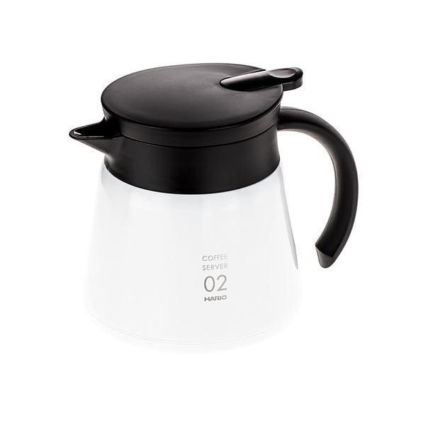 HARIO V60-02 Insulated Stainless Steel Server 0,6 l biały - termos konferencyjny do kawy i herbaty ze stali nierdzewnej