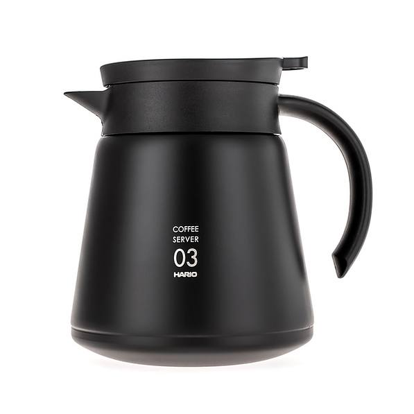 HARIO V60-03 Insulated Stainless Steel Server 0,8 l czarny - termos konferencyjny do kawy i herbaty ze stali nierdzewnej