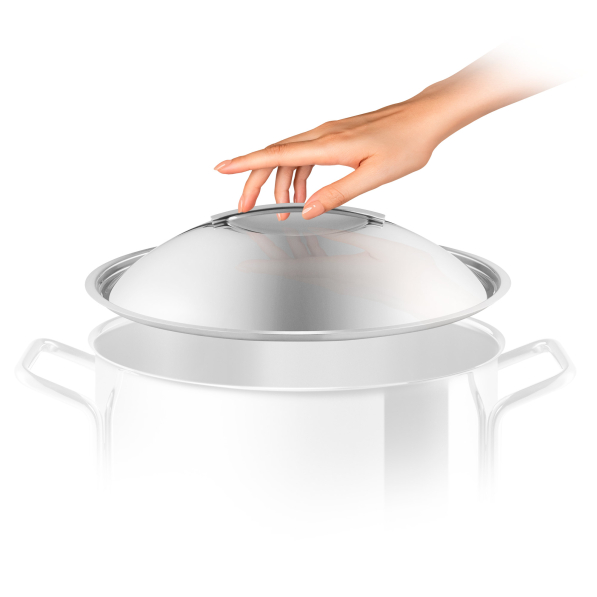 EVA TRIO 24 cm - kopułowa pokrywka ze stali nierdzewnej