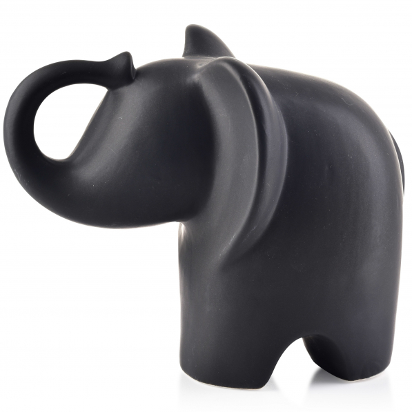 Figurka ozdobna ceramiczna MONDEX MIA SŁOŃ CZARNA 15,5 cm