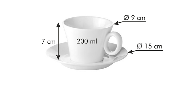 Filiżanka do cappucino porcelanowa ze spodkiem TESCOMA ALLEGRA KREMOWA 200 ml