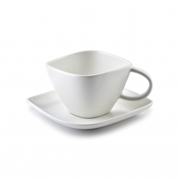 Filiżanka do espresso porcelanowa ze spodkiem AFFEK DESIGN HAPPY BIAŁA 100 ml