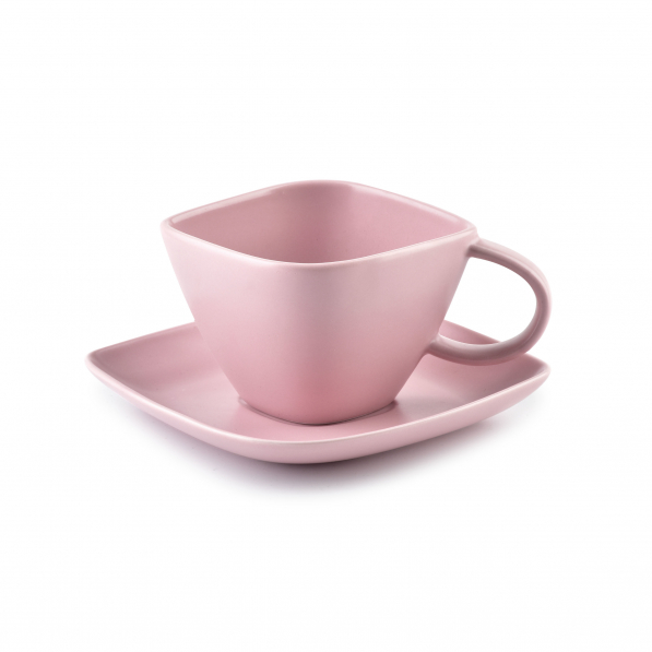 Filiżanka do espresso porcelanowa ze spodkiem AFFEK DESIGN HAPPY RÓŻOWA 100 ml