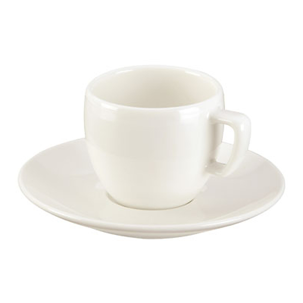 Filiżanka do espresso porcelanowa ze spodkiem TESCOMA CREMA BIAŁY 80 ml