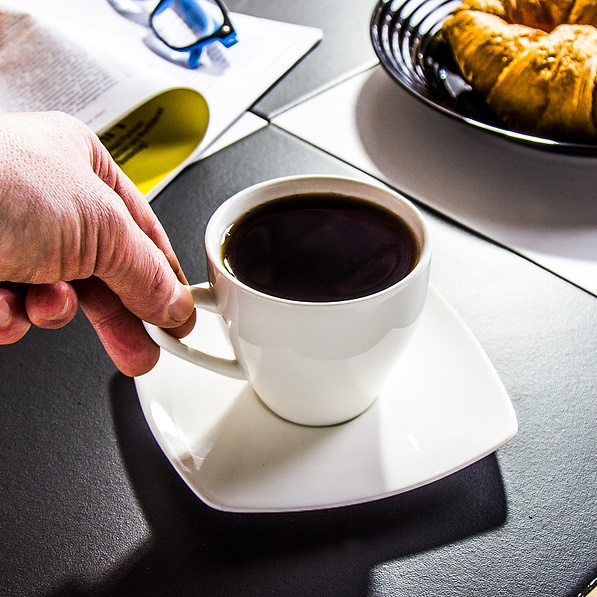 Filiżanka do kawy i herbaty ceramiczna ze spodkiem SIBERIA BIAŁA 200 ml