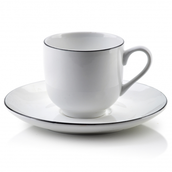 Filiżanka do kawy i herbaty porcelanowa ze spodkiem AFFEK DESIGN SIMPLE 120 ml