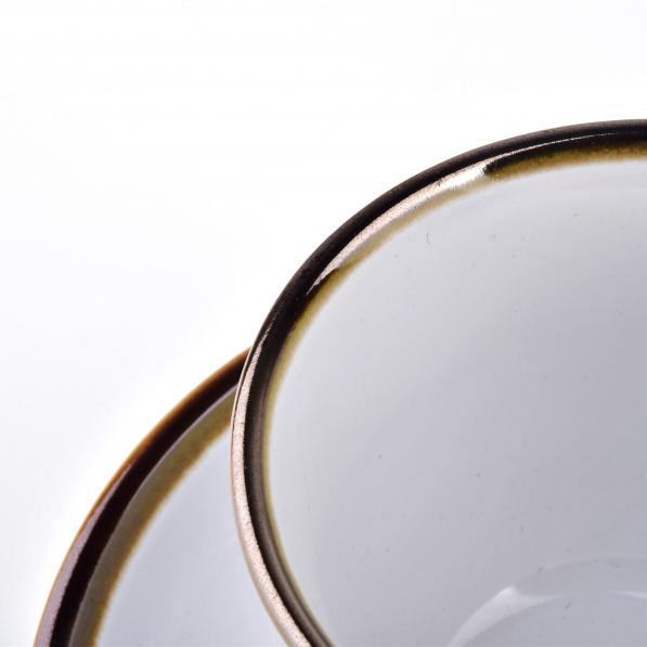 Filiżanka do kawy i herbaty porcelanowa ze spodkiem AFFEK DESIGN CAL BIAŁA 280 ml