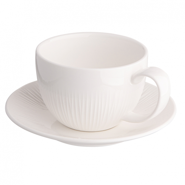Filiżanka do kawy i herbaty porcelanowa ze spodkiem ALESSIA 250 ml