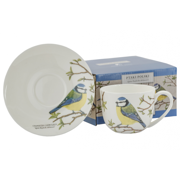 Filiżanka do kawy i herbaty porcelanowa ze spodkiem BY AGATA HAJDECKA 280 ml