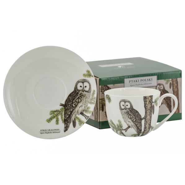 Filiżanka do kawy i herbaty porcelanowa ze spodkiem BY AGATA HAJDECKA 280 ml