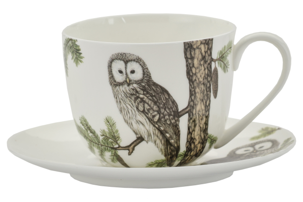 Filiżanka do kawy i herbaty porcelanowa ze spodkiem BY AGATA HAJDECKA 280 ml