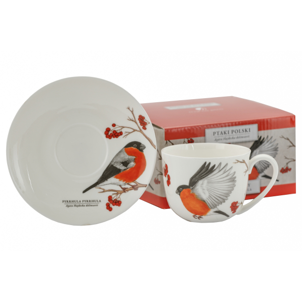Filiżanka do kawy i herbaty porcelanowa ze spodkiem BY AGATA HAJDECKA 280 ml