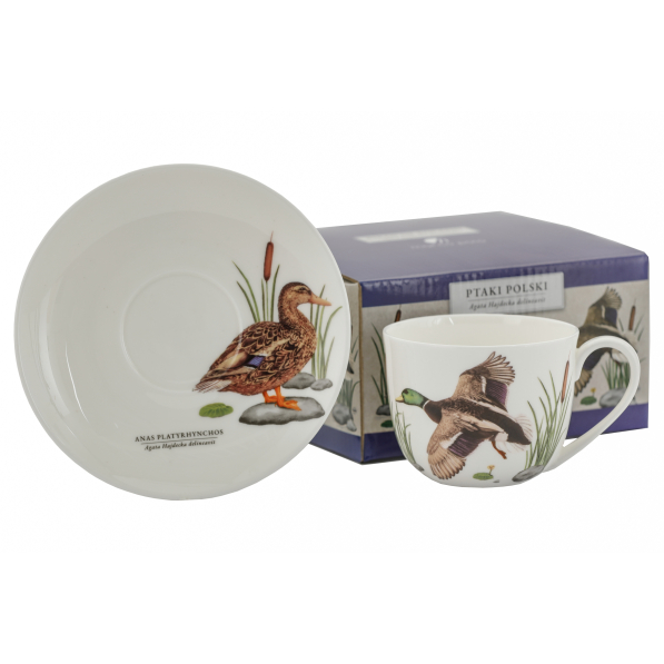 Filiżanka do kawy i herbaty porcelanowa ze spodkiem BY AGATA HAJDECKA 280 ml
