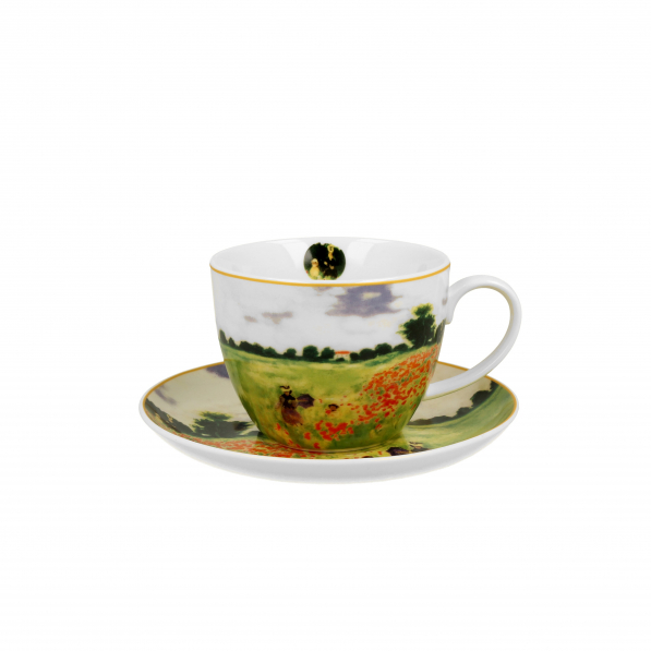 Filiżanka do kawy i herbaty porcelanowa ze spodkiem DUO ART GALLERY POPPY FIELD BY C. MONET 470 ml