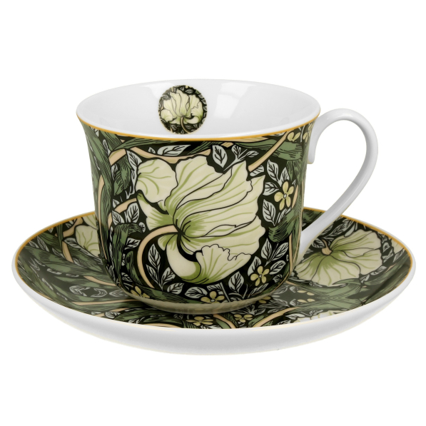 Filiżanka do kawy i herbaty porcelanowa ze spodkiem DUO ART GALLERY PIMPERNEL BY WILLIAM MORRIS 400 ml