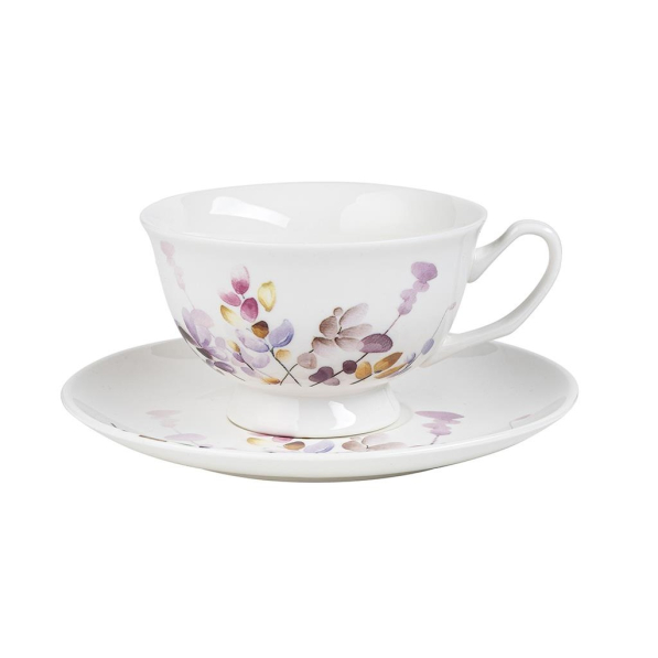 Filiżanka do kawy i herbaty porcelanowa ze spodkiem FLORINA JAPANDI 230 ml