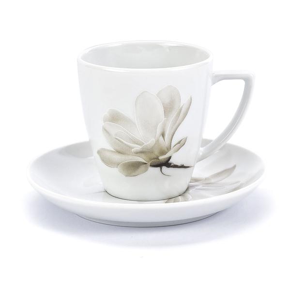 Filiżanka do kawy i herbaty porcelanowa ze spodkiem LUBIANA MAGNOLIA SIMPLE BIAŁA 200 ml