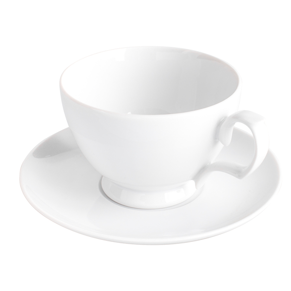 Filiżanka do kawy i herbaty porcelanowa ze spodkiem MARIAPAULA BIAŁA 350 ml