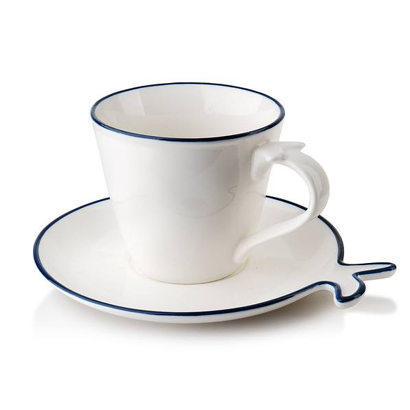 Filiżanka do kawy i herbaty porcelanowa ze spodkiem AFFEK DESIGN PORTO BIAŁA 250 ml