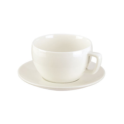 Filiżanka do kawy i herbaty porcelanowa ze spodkiem TESCOMA CREMA BIAŁA 300 ml