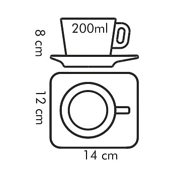 Filiżanka do kawy i herbaty porcelanowa ze spodkiem TESCOMA GUSTITO PORCELAIN BIAŁA 200 ml