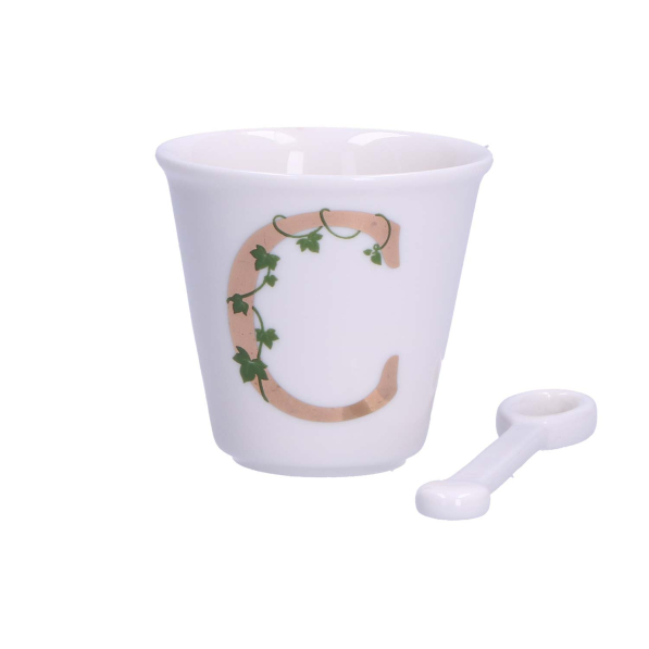 LA PORCELLANA BIANCA Unico C 75 ml - filiżanka do espresso porcelanowa z łyżeczką