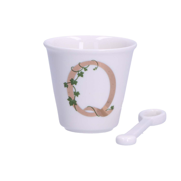 LA PORCELLANA BIANCA Unico Q 75 ml - filiżanka do espresso porcelanowa z łyżeczką