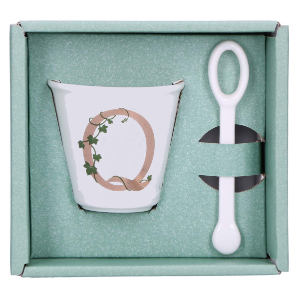 LA PORCELLANA BIANCA Unico Q 75 ml - filiżanka do espresso porcelanowa z łyżeczką