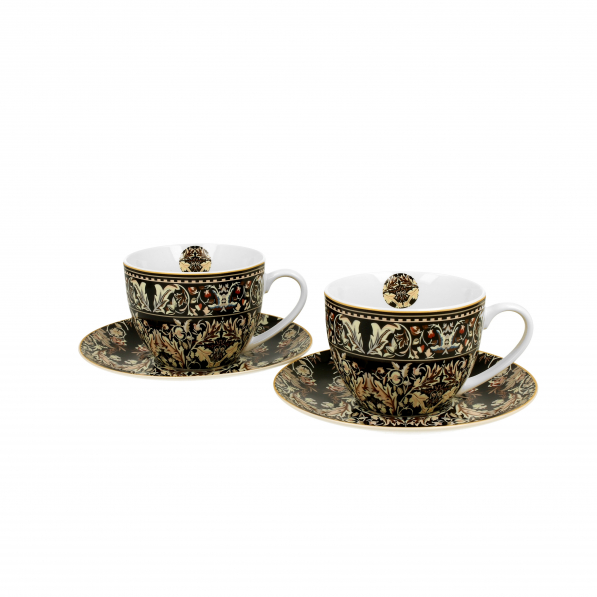 Filiżanki do espresso porcelanowe ze spodkami DUO ART GALLERY ACANTHUS LEAVES BY WILLIAM MORRIS 280 ml 2 szt.