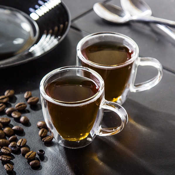 Filiżanki do espresso termiczne z podwójnymi ściankami szklane ANDREA 80 ml 2 szt. 