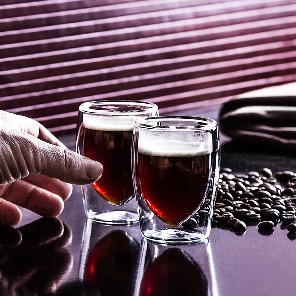 Filiżanki do espresso termiczne z podwójnymi ściankami szklane BORAL GLASER 80 ml 2 szt.