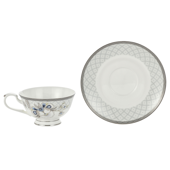 Filiżanki do kawy i herbaty porcelanowe ze spodkami 225 ml 2 szt.