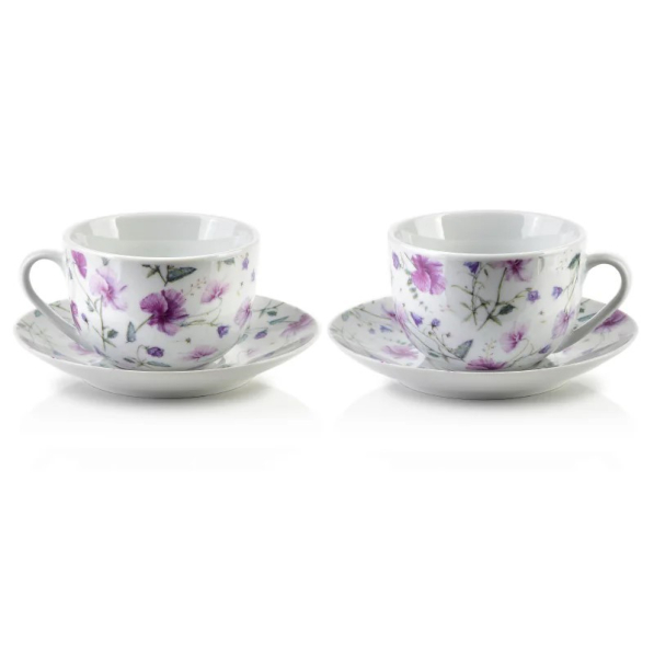 Filiżanki do kawy i herbaty porcelanowe ze spodkami AFFEK DESIGN JOY 245 ml 2 szt.