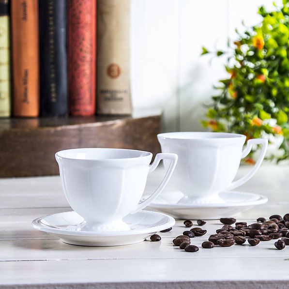 Filiżanki do kawy i herbaty porcelanowe ze spodkami DUO CASSETTE 60 ml 2 szt.