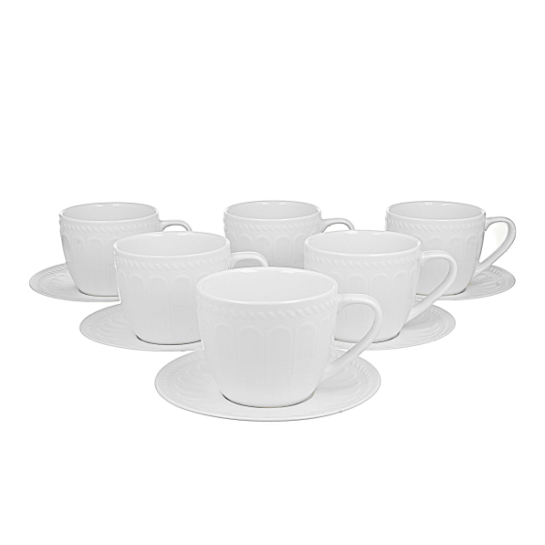 Filiżanki do kawy i herbaty porcelanowe ze spodkami DUO TWILIGHT 260 ml 6 szt.