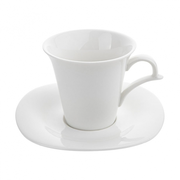 Filiżanki do kawy i herbaty porcelanowe ze spodkami FLORINA BELLA BIAŁE 220 ml 6 szt.