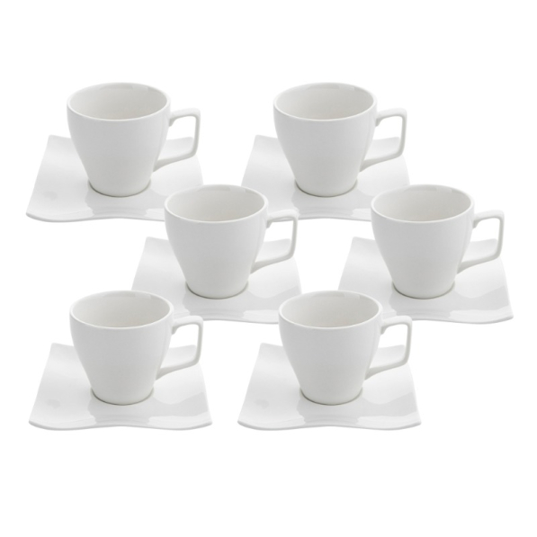 Filiżanki do kawy i herbaty porcelanowe ze spodkami FLORINA MORRIS 220 ml 6 szt.