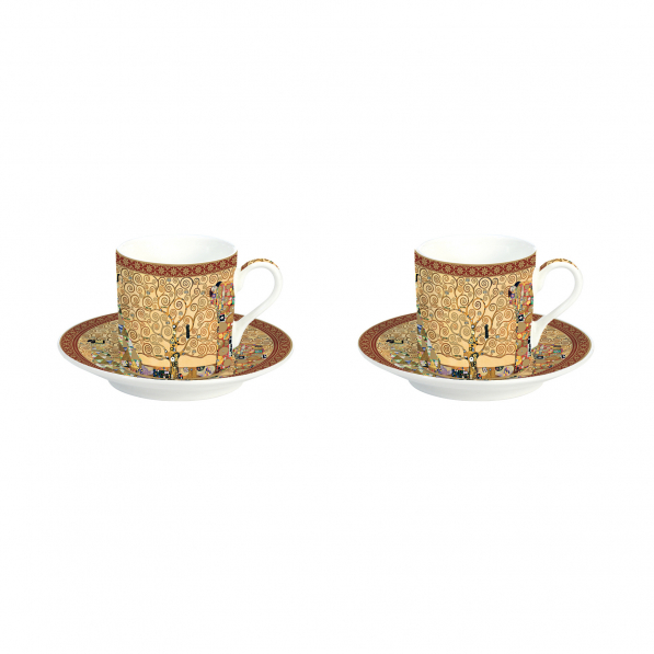 Filiżanki do espresso porcelanowe ze spodkami EASY LIFE KLIMT 75 ml 2 szt.