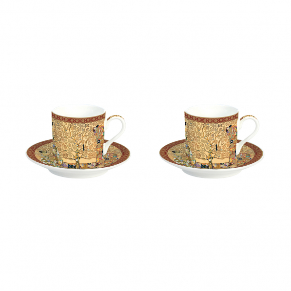 Filiżanki do espresso porcelanowe ze spodkami EASY LIFE KLIMT 75 ml 2 szt.