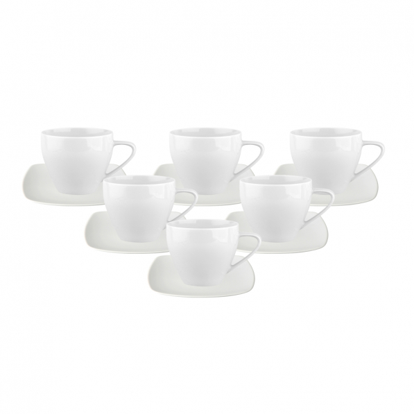 Filiżanki do kawy i herbaty porcelanowe ze spodkami MARIAPAULA MODERNA 250 ml 6 szt.