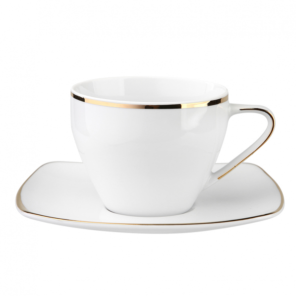 Filiżanki do kawy i herbaty porcelanowe ze spodkami MARIAPAULA MODERNA GOLD 250 ml 6 szt.