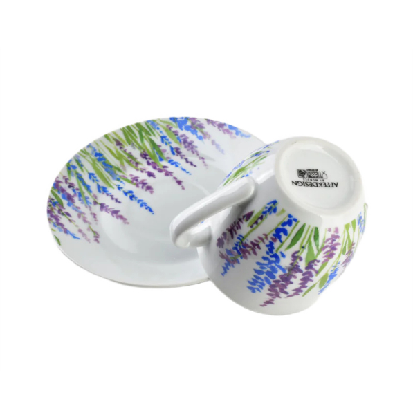 Filiżanki do kawy i herbaty porcelanowe ze spodkami MONDEX JOY 250 ml 6 szt.