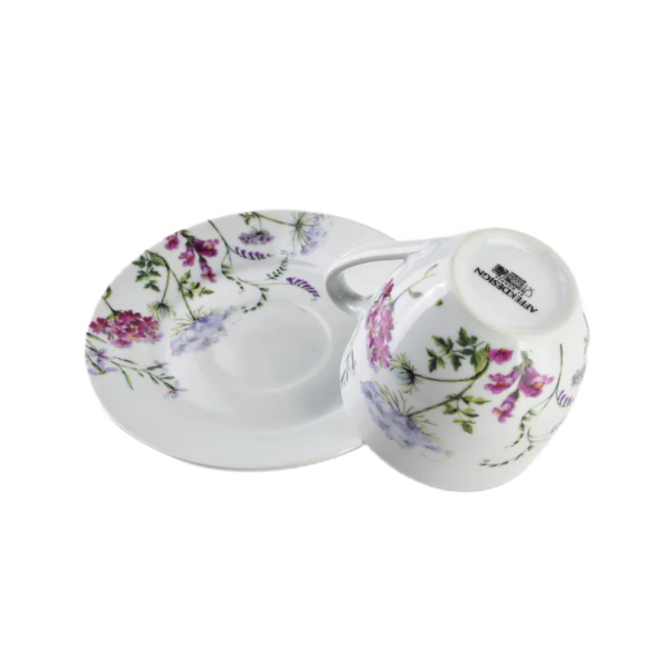 Filiżanki do kawy i herbaty porcelanowe ze spodkami MONDEX JOY 250 ml 6 szt.