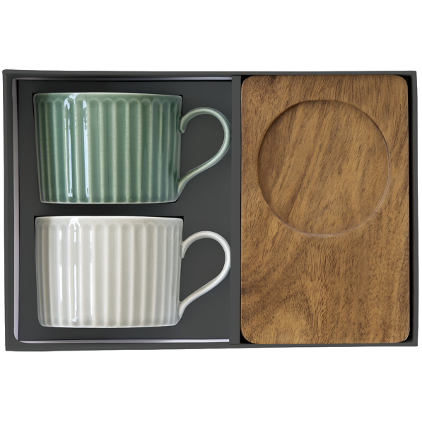 Filiżanki do kawy i herbaty porcelanowe ze spodkami EASY LIFE TAKE A BREAK 250 ml 2 szt.