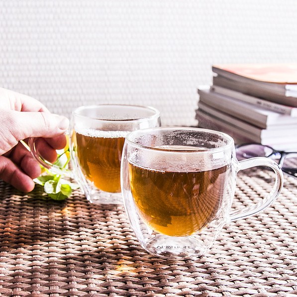 Filiżanki do kawy i herbaty szklane z podwójnymi ściankami AMBITION MIA 250 ml 2 szt. 