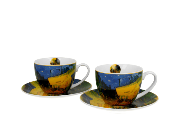 Filiżanki porcelanowe ze spodkami DUO ART GALLERY STARRY NIGHT BY V. VAN GOGH 270 ml 2 szt.